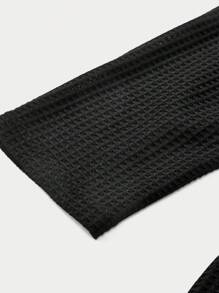 SHEIN LUNE Solid Hidden Pocket Tee Dress - Black - View 3