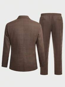 Manfinity VCAY Men's Double Breasted Plaid Suit Jacket And Trousers Set - Multicolor - View 2