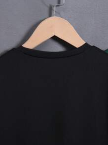 SHEIN Teenage Boys' 2pcs Face Print Round Neck T-shirts