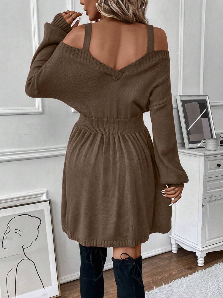 Ladies' Off Shoulder Sweater Dress
