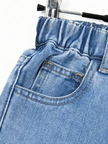 Bé gái vui tươi , Mát mẻ & Dễ thương Hình vẽ nguệch ngoạc Lỏng lẻo Quần legging thẳng - Rửa trung bình - Xem 4