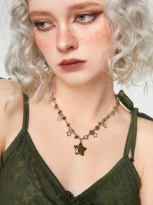 ROMWE Hippie 星星吊墜珠子項鍊 - 彩色 - 查看 2