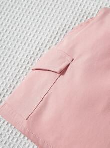 Girls' Casual Cargo Shorts - Pink - View 7