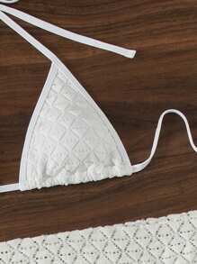 SHEIN Swim Ensemble de bikini unicolore pour femmes, été plage