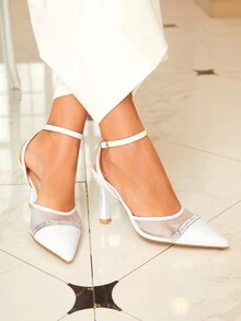 SheIn Belle 女士高跟單鞋 - 白色 - 查看 8