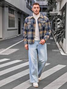 GENTILAND Nam Kích thước lớn Giải trí Áo khoác kiểu sơ mi - Nhiều màu - Xem 3