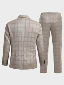 Manfinity VCAY Men's Checkered Double Breasted Suit With Pants - Multicolor - View 3