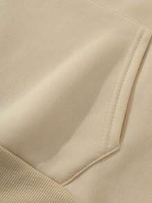 加大码过时字母印花秋冬女式卫衣 - 杏色 - 查看 4