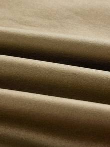 SHEIN ICON Của phụ nữ Xù Da giả Quây Đầm - xanh quân đội - Xem 5