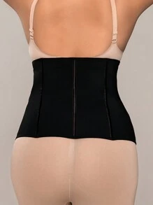 Plus Size Hook And Eye Waist Cincher - Black - View 2
