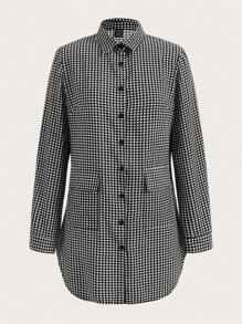 SHEIN Unity 女士格子衬衫、长袖上衣