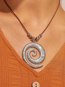 SHEIN VCAY 1pc Simple & Fashionable Necklace - Silver - View 3