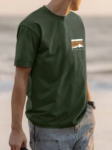 Men Letter Graphic Tee