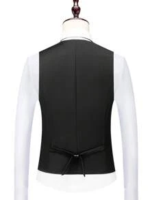 Chaleco de traje de unicolor minimalista para hombres, para uso diario