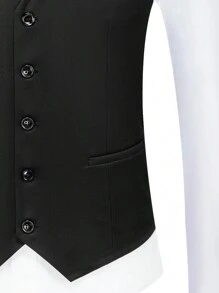 Chaleco de traje de unicolor minimalista para hombres, para uso diario