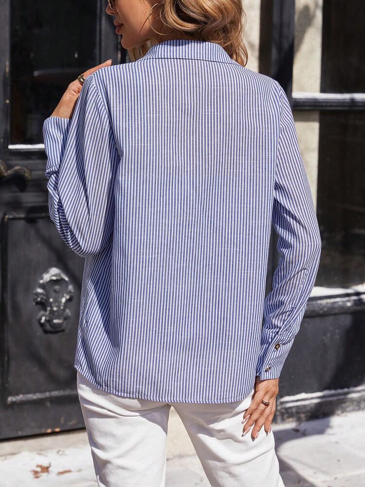 Blue Striped 2pcs/set Outfit