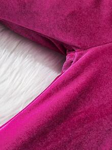 Baby Girls' Hooded Jacket With Fringe And Flared Pants, 2pcs/Set For Fall/Winter - Hot Pink - View 6