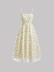 SHEIN MOD 花卉印花細肩帶連衣裙