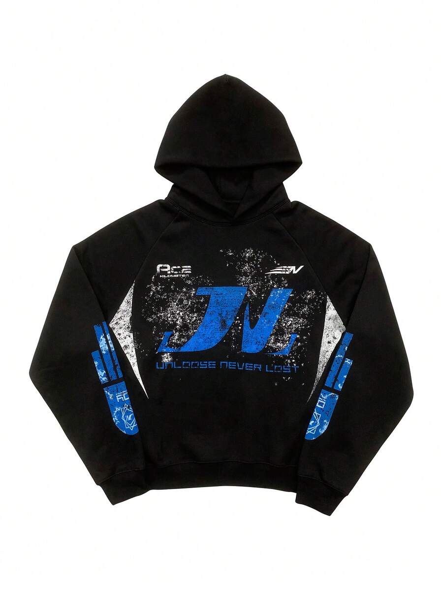 Nam Hoodie Với In thư - màu đen - Xem 1