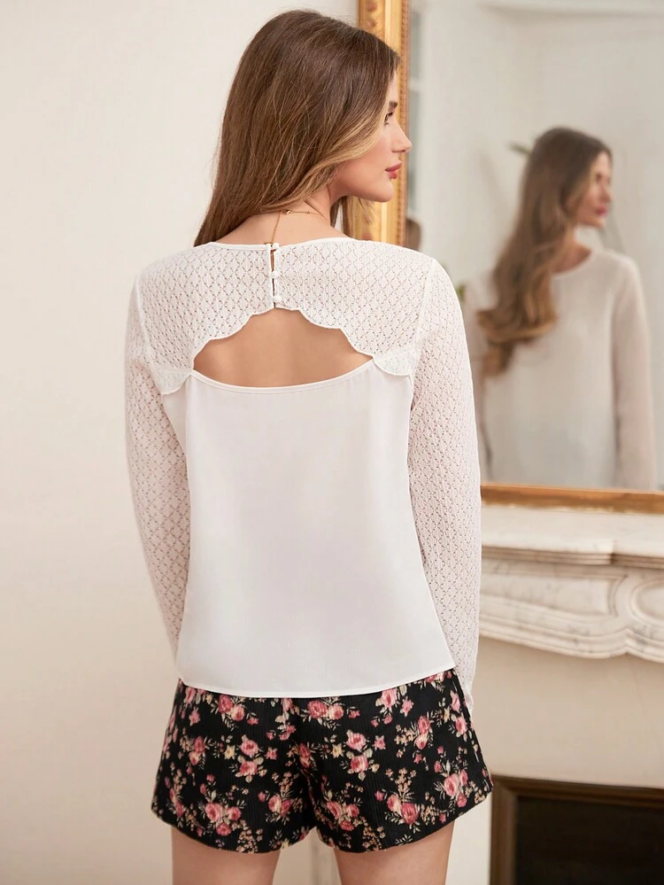 Hollow Out Design Long Sleeve Shirt