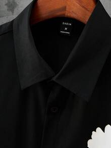 Manfinity RSRT Men Floral Print Shirt Without Tee - Black - View 5