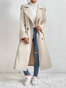 SHEIN LUNE 雙排扣風衣外套