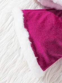 Baby Girls' Hooded Jacket With Fringe And Flared Pants, 2pcs/Set For Fall/Winter - Hot Pink - View 7