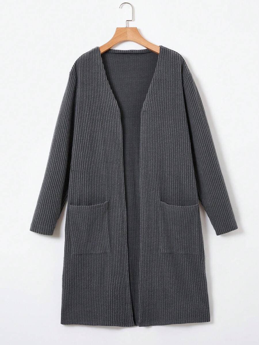 SHEIN EZwear Của phụ nữ Màu xám Dài áo - Xám - Xem 1