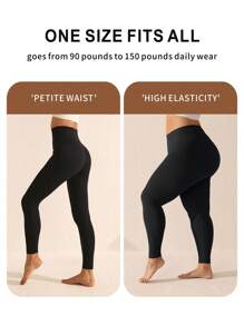 Lifespree 修身運動緊身褲 - 黑色 - 查看 3