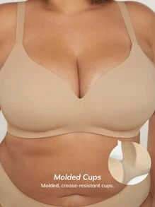 LUVLETTE Plus Wireless Comfortable Must-Haves Push Up T-Shirt Basic Bra