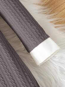 SHEIN Cô Gái Trẻ Cổ áo tương phản Xoắn Dan Đầm - Xám - Xem 5