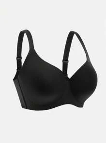 LUVLETTE Plus Black Wireless Comfortable Must-Haves Push Up T-Shirt Basic Bra - Black - View 10