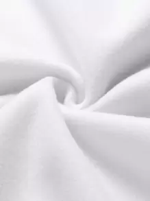 男士字母印花修身休闲保暖内衬卫衣 - 白色 - 查看 3