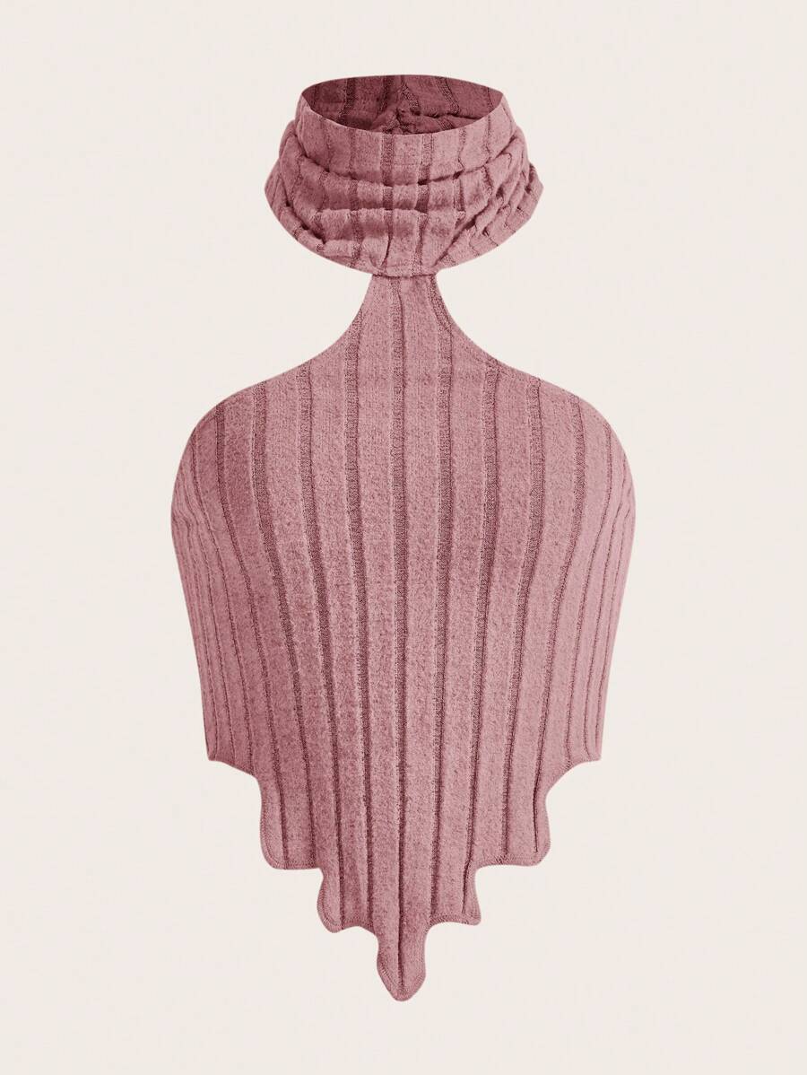 SHEIN ICON 單色高領領口背心 - 藕粉色 - 查看 1