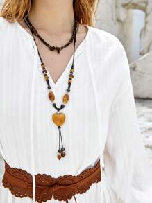 Bohemela 女士純色燈籠袖落肩裙 - 白色 - 查看 7