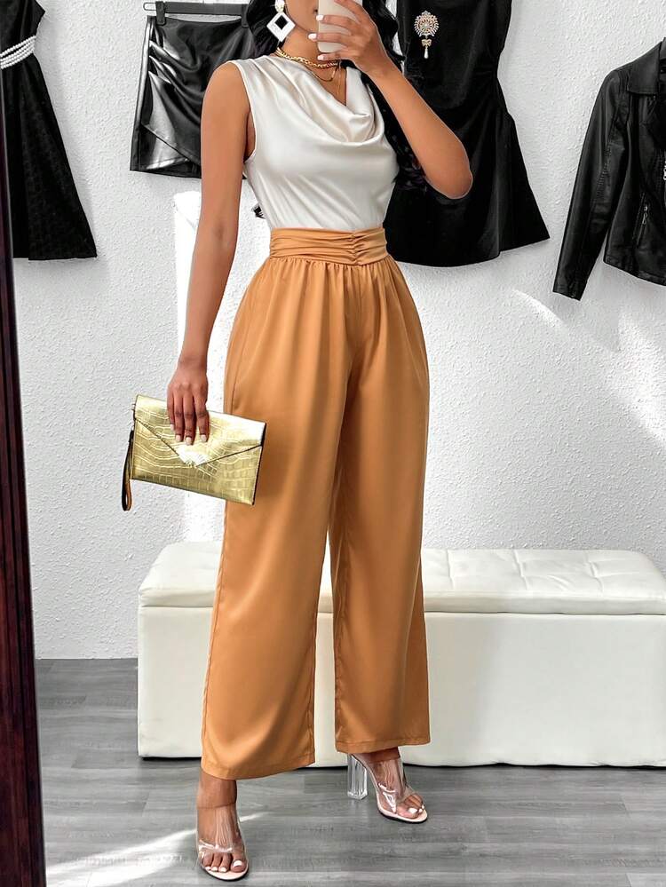Women's High Waist Pleated Pants Fall Cloth For Women