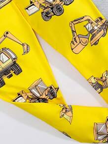 SHEIN Tween Boy合身休閒圓領圖案t恤和長褲貼身家居服套裝 - 彩色 - 查看 12