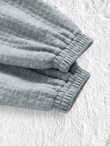 SHEIN EZwear 女士束線帽韓版短版套頭衫 - 灰色 - 查看 10