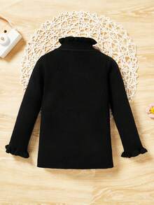 Baby Girls' Long Sleeve Half Turtleneck Sweater - Black - View 2