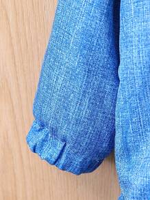 Baby Baby Denim Effect Fleece Jacket And Jogger Pants Set - Multicolor - View 5