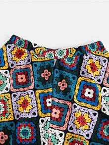 SHEIN VCAY Plus Size Full Floral Print Skirt - Multicolor - View 4