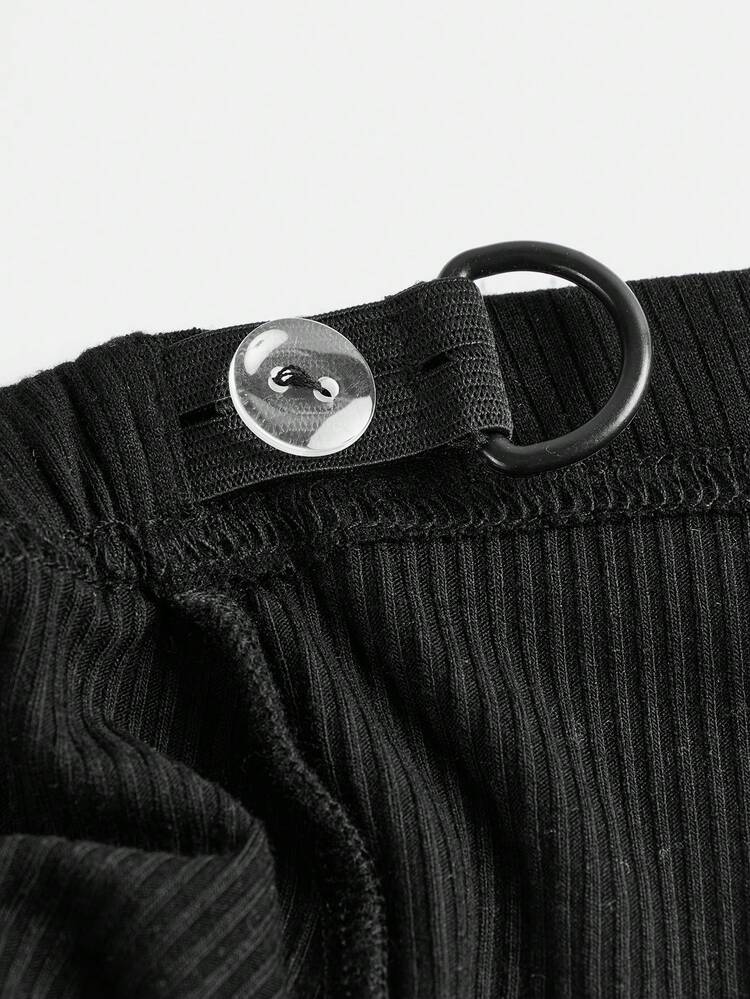 Maternity Zipper Front Hoodie With Drawstring And Flared Pants 2pcs/Set