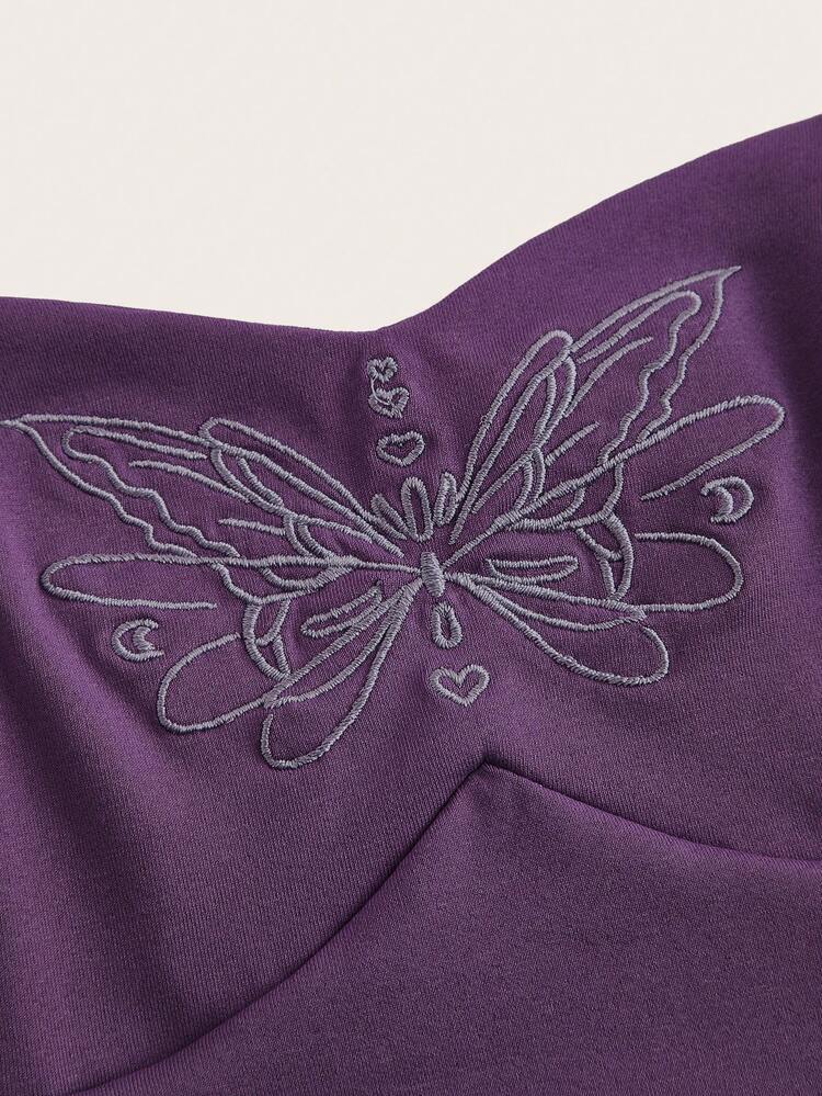 Women's Butterfly Embroidery Hollow Out Spaghetti Strap Dress