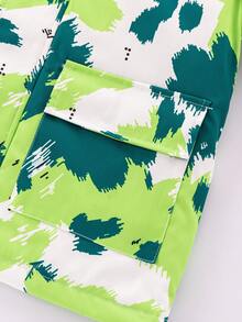 Tween Boy 拼色连帽加厚外套（内有羊毛）2 件/套 - 軍綠色 - 查看 3