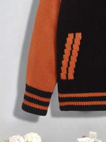 SHEIN Boys' Color Block Cardigan