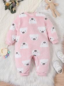 Trẻ sơ sinh Con trai Mô hình Cartoon Sành điệu Áo liền quần - Hồng - Xem 2