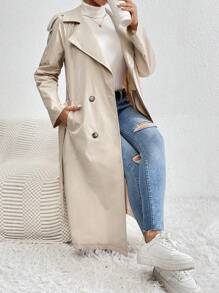 SHEIN LUNE 雙排扣風衣外套