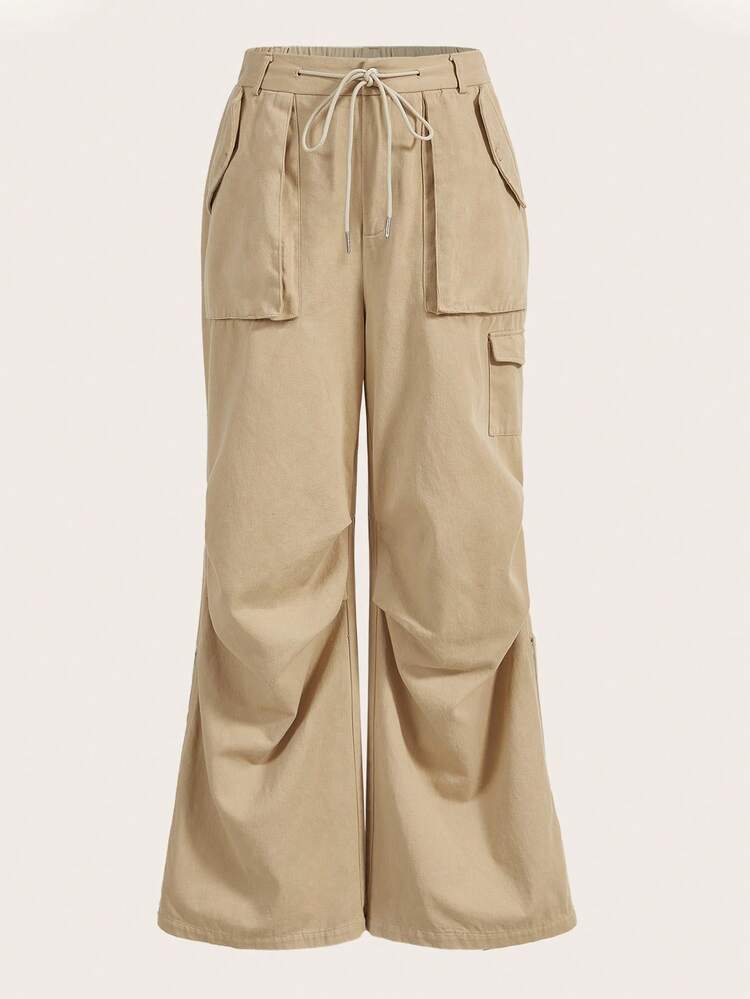 Zipper Fly Foot Loose Fit Cargo Pants