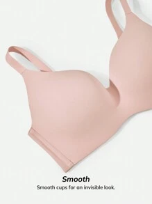 LUVLETTE Dream Curve Support+ Wireless Seamless No Show T-Shirt Bra - Pink - View 6