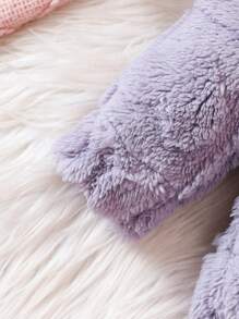 Baby Girl Heart Embossed Plush Hooded Two Piece Set